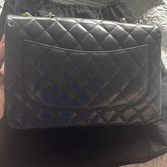 CHANEL CF Lambskin Jumbo Single Flap(Black&Gold) - Picture 6 of 9